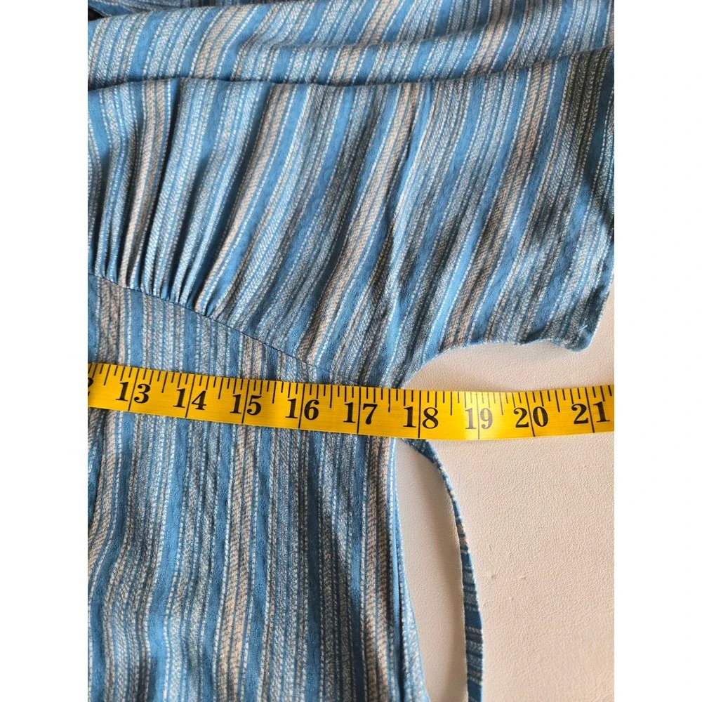 Free People Rowan Blue Stripe Dolman Maxi Dress M Boho Coastal Resort Travel
